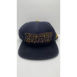 2013 Adidas NBA Los Angeles Lakers Dark Blue/Black Snapback Hat ~ Pre-Owned